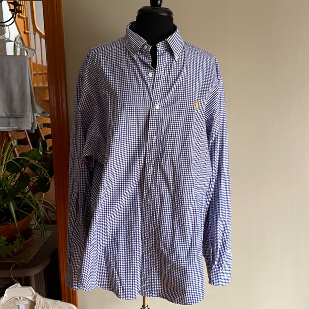 Polo men’s shirt navy check XL